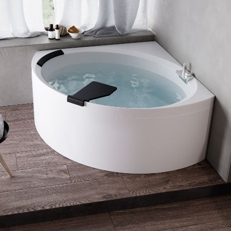 Featured image for “Bain Divina 140/140 avec balnéo et tablier blanc mat”