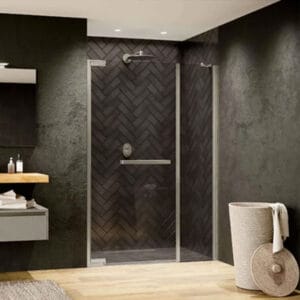 Paroi de douche porte pivotante avec fixe
